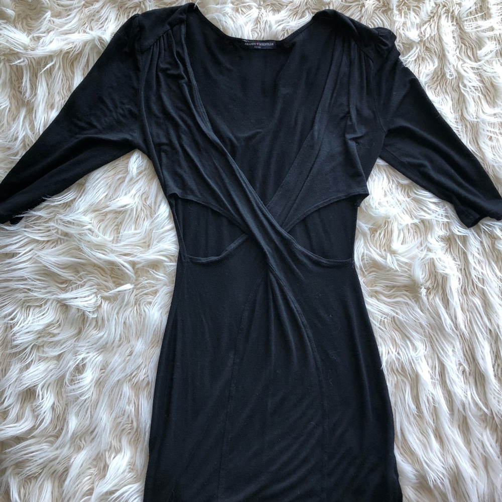 Rare Brandy Melville Black Cross Front Mini Dress